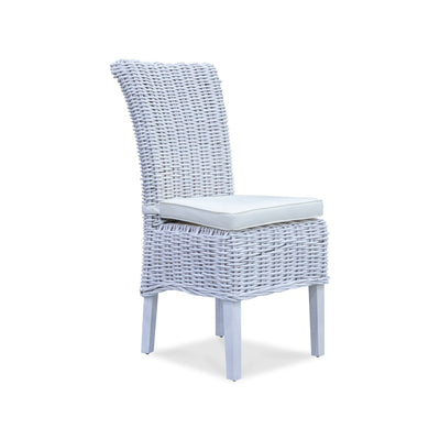 The White Wash Wicker Dining Chair - White - WW-179 available to purchase from Warehouse Furniture Clearance at our next sale event.