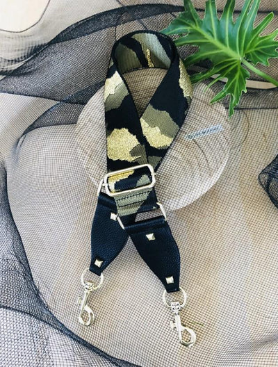 The Khaki Camo - Bag Strap - Silver Hardware available to purchase from Warehouse Furniture Clearance at our next sale event.