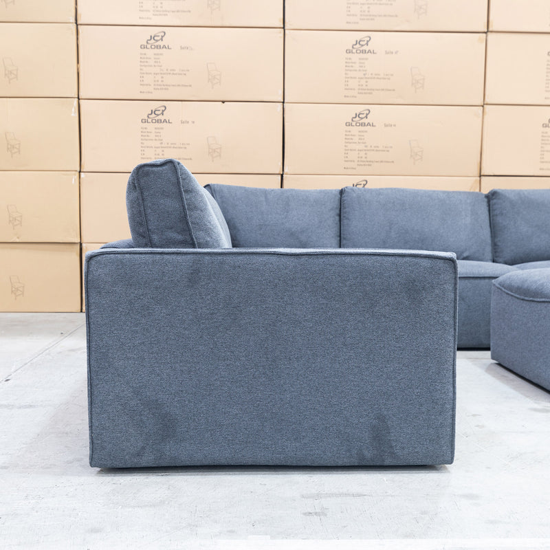 The Layne Modular Corner Lounge with Ottoman - Charcoal available to purchase from Warehouse Furniture Clearance at our next sale event.