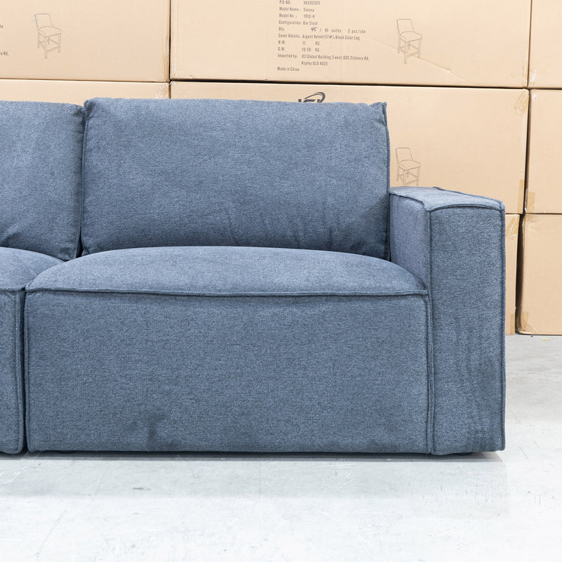 The Layne Modular Corner Lounge with Ottoman - Charcoal available to purchase from Warehouse Furniture Clearance at our next sale event.