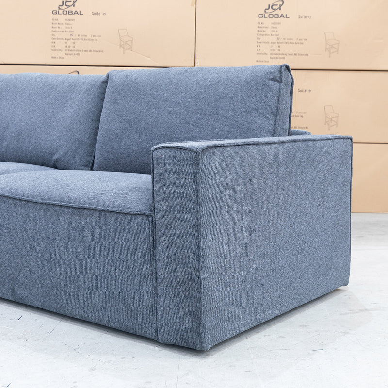 The Layne Modular Corner Lounge with Ottoman - Charcoal available to purchase from Warehouse Furniture Clearance at our next sale event.