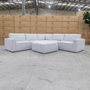 The Layne Modular Corner Lounge with Ottoman - Silver available to purchase from Warehouse Furniture Clearance at our next sale event.