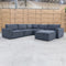 The Layne Modular Corner Lounge with Ottoman - Charcoal available to purchase from Warehouse Furniture Clearance at our next sale event.