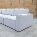 The Layne Modular Corner Lounge with Ottoman - Silver available to purchase from Warehouse Furniture Clearance at our next sale event.