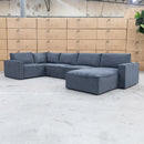 The Layne Modular Corner Lounge with Ottoman - Charcoal available to purchase from Warehouse Furniture Clearance at our next sale event.