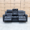 The Toronto 3 Seat Dual-Motor Recliner Theatre Lounge - Black Leather available to purchase from Warehouse Furniture Clearance at our next sale event.