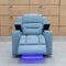 The Toronto Dual-Motor Recliner - Ice Blue Leather available to purchase from Warehouse Furniture Clearance at our next sale event.