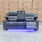 The Toronto Three Seat Dual-Motor Recliner Theatre Lounge - Storm Leather available to purchase from Warehouse Furniture Clearance at our next sale event.