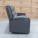 The Toronto Three Seat Dual-Motor Recliner Theatre Lounge - Storm Leather available to purchase from Warehouse Furniture Clearance at our next sale event.