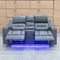 The Toronto Two Seat Dual-Motor Recliner Theatre Lounge - Storm Leather available to purchase from Warehouse Furniture Clearance at our next sale event.