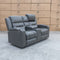 The Toronto Two Seat Dual-Motor Recliner Theatre Lounge - Storm Leather available to purchase from Warehouse Furniture Clearance at our next sale event.