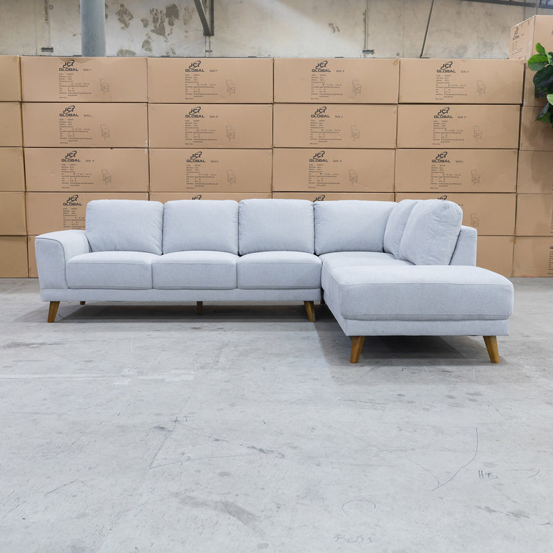 The Bristol RHF Corner Chaise Lounge - Silver available to purchase from Warehouse Furniture Clearance at our next sale event.