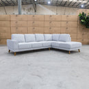 The Bristol RHF Corner Chaise Lounge - Silver available to purchase from Warehouse Furniture Clearance at our next sale event.