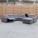 The Alexa Electric Modular Corner Chaise Lounge - Ash available to purchase from Warehouse Furniture Clearance at our next sale event.