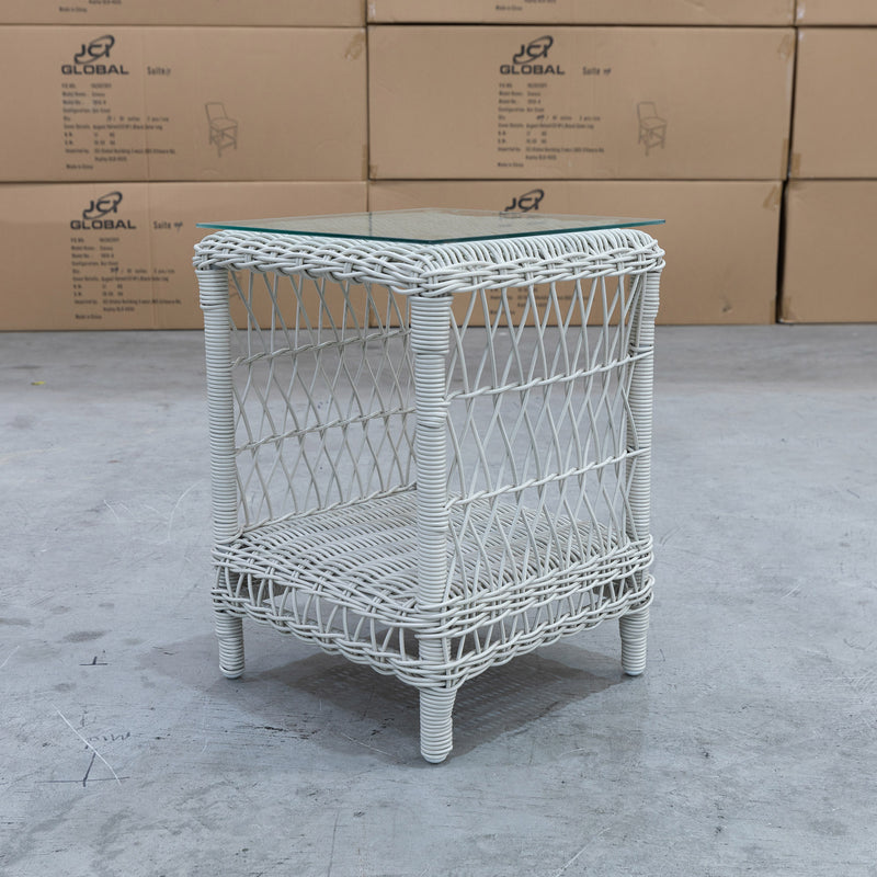 The Crown Outdoor Wicker Side Table available to purchase from Warehouse Furniture Clearance at our next sale event.