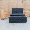 The Harlow 1800mm - King Size Blanket Box - Charcoal available to purchase from Warehouse Furniture Clearance at our next sale event.