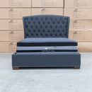 The Elizabeth Queen Fabric Bed - Charcoal available to purchase from Warehouse Furniture Clearance at our next sale event.