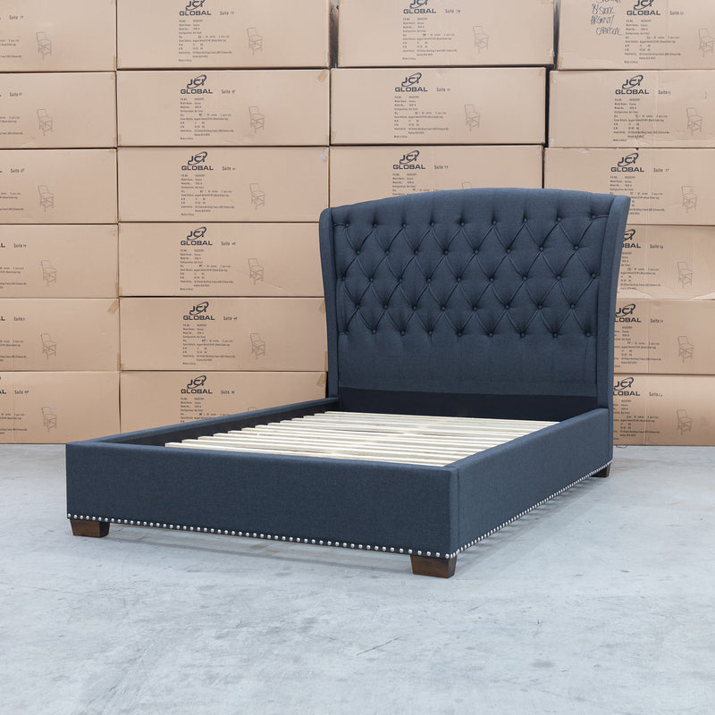 The Elizabeth Queen Fabric Bed - Charcoal available to purchase from Warehouse Furniture Clearance at our next sale event.