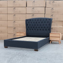 The Elizabeth Queen Fabric Bed - Charcoal available to purchase from Warehouse Furniture Clearance at our next sale event.