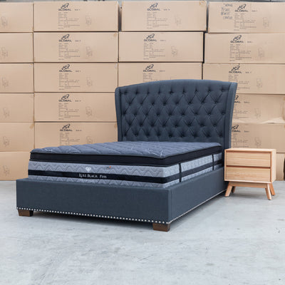The Elizabeth Queen Fabric Bed - Charcoal available to purchase from Warehouse Furniture Clearance at our next sale event.