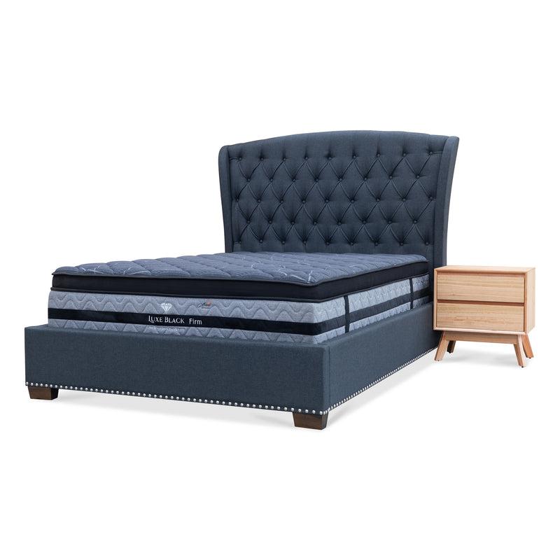 The Elizabeth Queen Fabric Bed - Charcoal available to purchase from Warehouse Furniture Clearance at our next sale event.