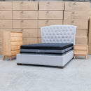 The Elizabeth Queen Fabric Bed - Natural available to purchase from Warehouse Furniture Clearance at our next sale event.