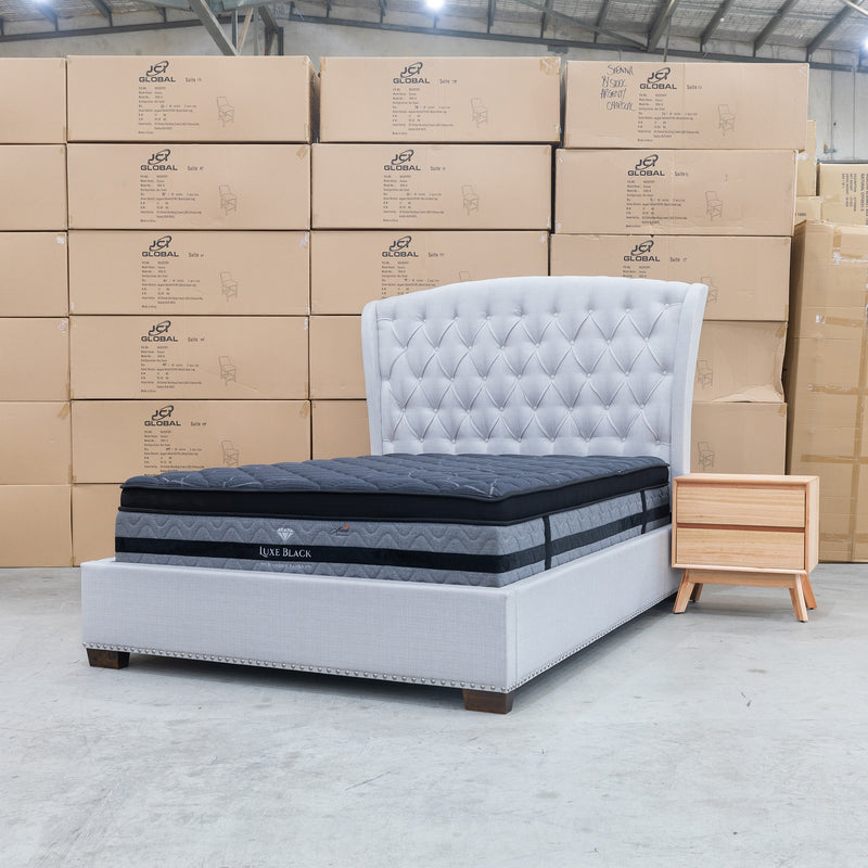 The Lux Black Pocket Coil Double Mattress - Plush available to purchase from Warehouse Furniture Clearance at our next sale event.