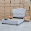 The Elizabeth Queen Fabric Bed - Natural available to purchase from Warehouse Furniture Clearance at our next sale event.