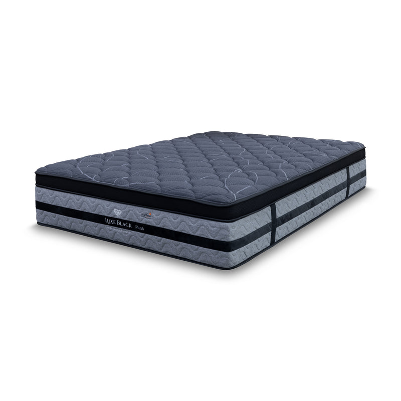 The Lux Black Pocket Coil Double Mattress - Firm available to purchase from Warehouse Furniture Clearance at our next sale event.