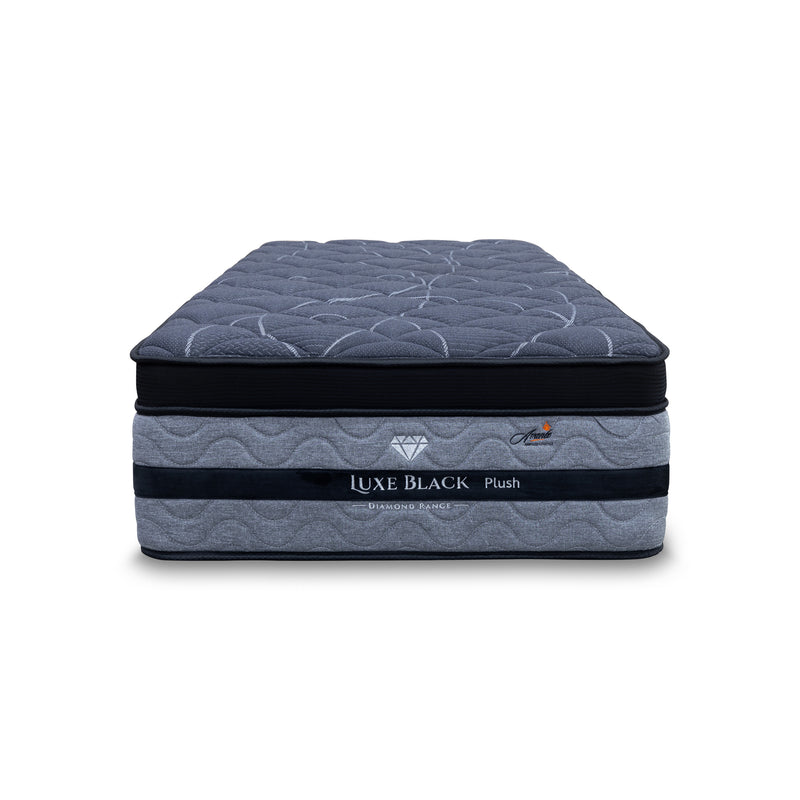 The Lux Black Pocket Coil Single Mattress - Plush available to purchase from Warehouse Furniture Clearance at our next sale event.