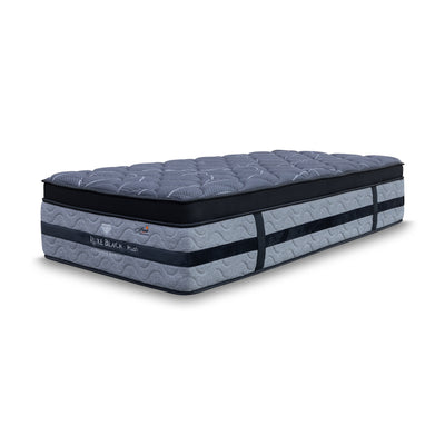 The Lux Black Pocket Coil Single Mattress - Plush available to purchase from Warehouse Furniture Clearance at our next sale event.