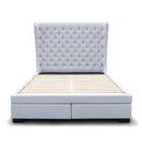 The Macon Queen Fabric Storage Bed - Light Grey available to purchase from Warehouse Furniture Clearance at our next sale event.
