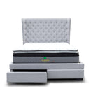 The Macon Queen Fabric Storage Bed - Light Grey available to purchase from Warehouse Furniture Clearance at our next sale event.
