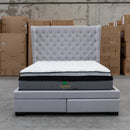 The Macon Queen Fabric Storage Bed - Light Grey available to purchase from Warehouse Furniture Clearance at our next sale event.