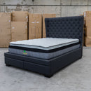 The Macon King Fabric Storage Bed - Deluxe Grey available to purchase from Warehouse Furniture Clearance at our next sale event.