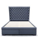 The Macon King Fabric Storage Bed - Deluxe Grey available to purchase from Warehouse Furniture Clearance at our next sale event.