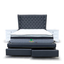 The Macon King Fabric Storage Bed - Deluxe Grey available to purchase from Warehouse Furniture Clearance at our next sale event.