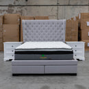 The Macon Queen Fabric Storage Bed - Light Grey available to purchase from Warehouse Furniture Clearance at our next sale event.