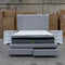 The Macon Queen Fabric Storage Bed - Light Grey available to purchase from Warehouse Furniture Clearance at our next sale event.