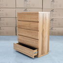 The Denver Messmate Hardwood 5 Drawer Tallboy available to purchase from Warehouse Furniture Clearance at our next sale event.