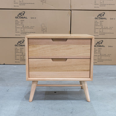 The Brooklyn Messmate Hardwood 2 Drawer Bedside Table available to purchase from Warehouse Furniture Clearance at our next sale event.