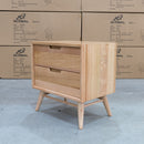 The Brooklyn Messmate Hardwood 2 Drawer Bedside Table available to purchase from Warehouse Furniture Clearance at our next sale event.
