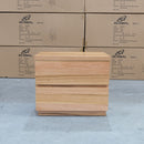 The Denver Messmate Hardwood 2 Drawer Bedside Table available to purchase from Warehouse Furniture Clearance at our next sale event.
