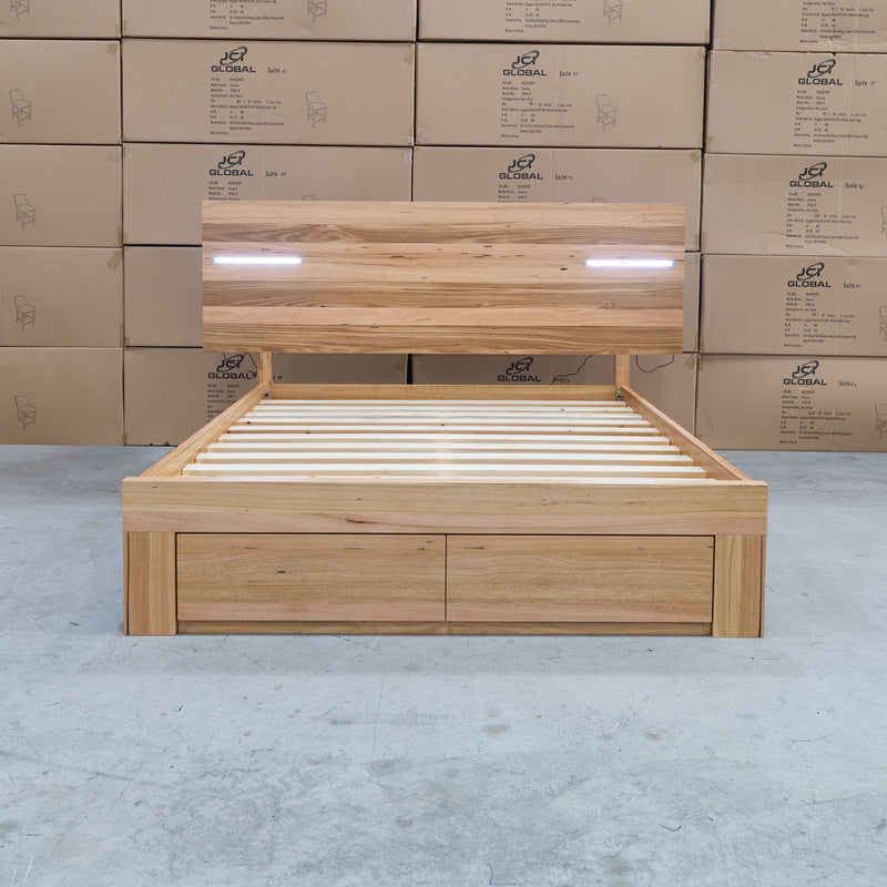 The Denver 3 Pce Messmate Hardwood King Storage Bed With Lights available to purchase from Warehouse Furniture Clearance at our next sale event.