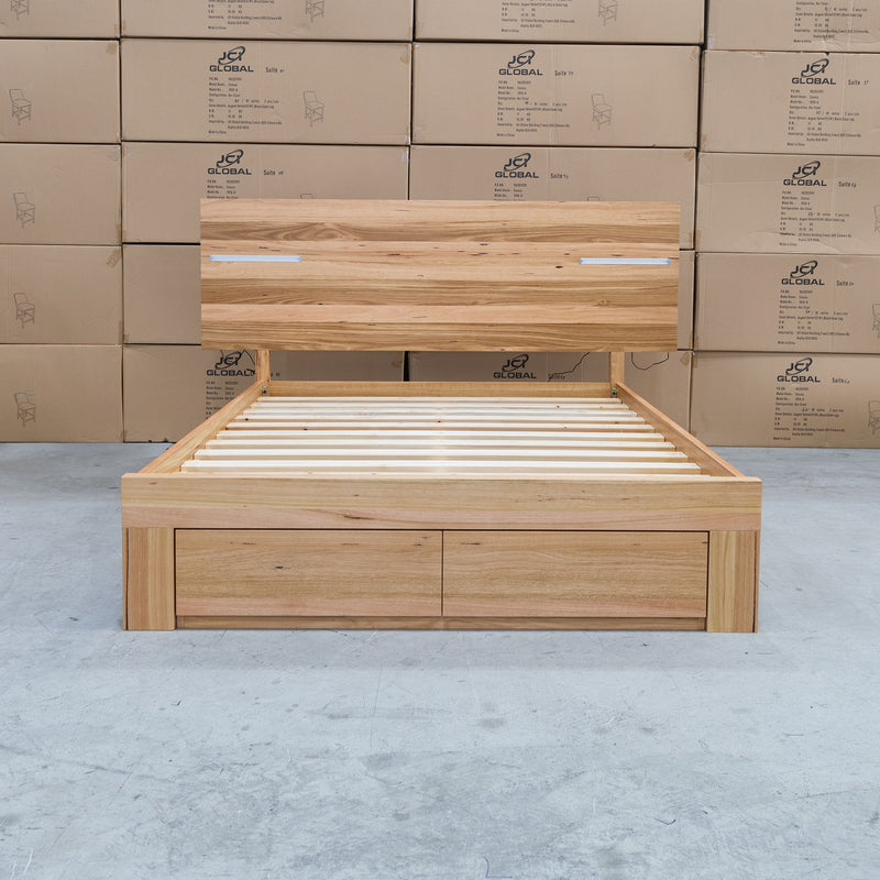 The Denver 3 Pce Messmate Hardwood King Storage Bed With Lights available to purchase from Warehouse Furniture Clearance at our next sale event.