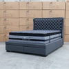The Sebastian Queen Fabric Storage Bed - Deluxe Grey - In-store purchase only available to purchase from Warehouse Furniture Clearance at our next sale event.