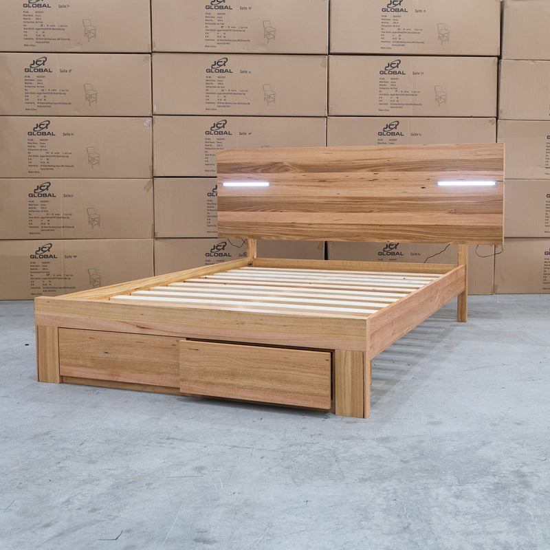 The Denver 3 Pce Messmate Hardwood King Storage Bed With Lights available to purchase from Warehouse Furniture Clearance at our next sale event.