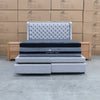 The Sebastian Queen Fabric Storage Bed - Light Grey - In-store purchase only available to purchase from Warehouse Furniture Clearance at our next sale event.