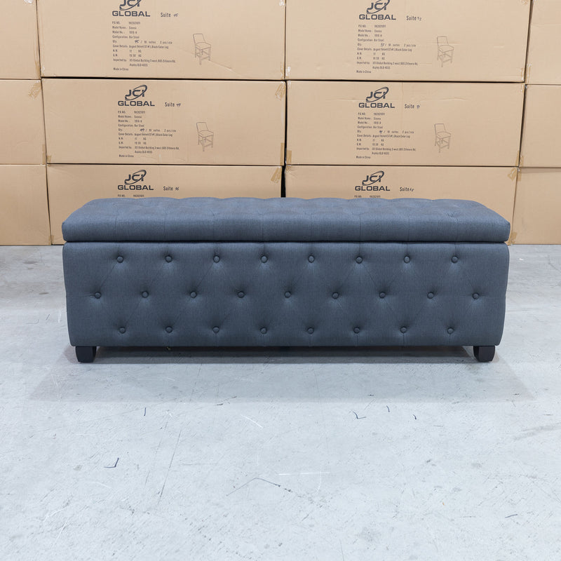 The Willow Queen Storage Ottoman - Deluxe Grey / Carbon available to purchase from Warehouse Furniture Clearance at our next sale event.