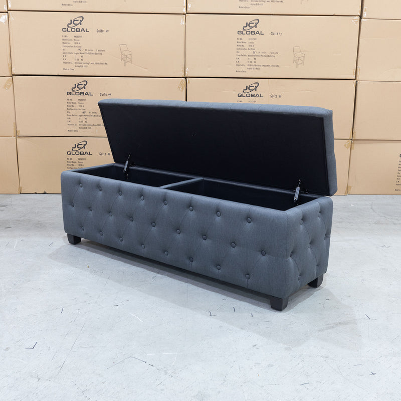The Willow Queen Storage Ottoman - Deluxe Grey / Carbon available to purchase from Warehouse Furniture Clearance at our next sale event.